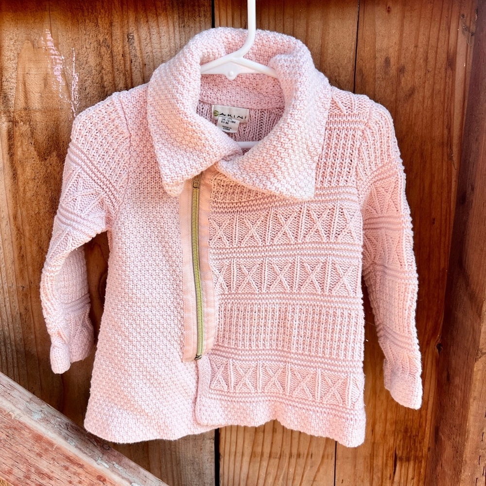 Baby pink zippered cardigan